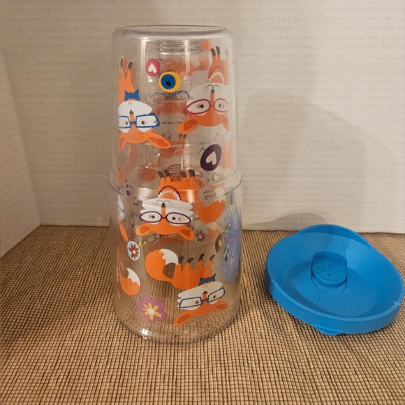 Tervis Tumbler 24 Oz Blue Lid Foxes Glasses Spring Flowers All Over Print - Picture 5 of 7
